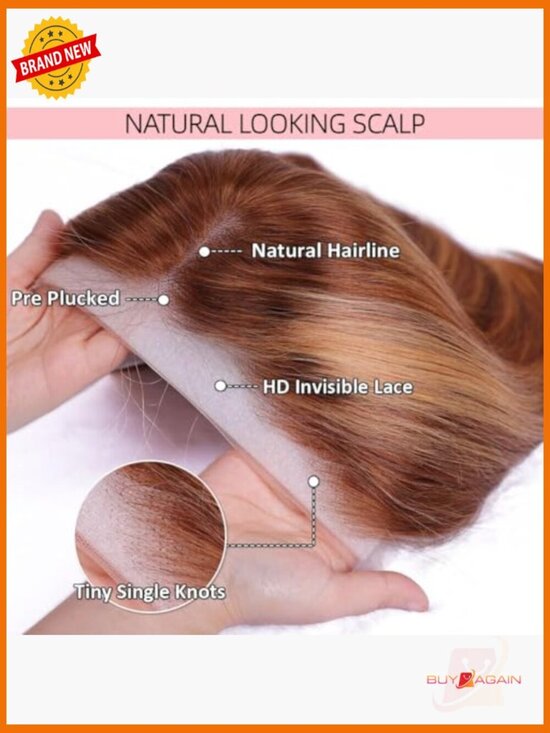180% Density Straight Bob Lace Front Wig Human Hair Highlight Pre Plucked main image 6